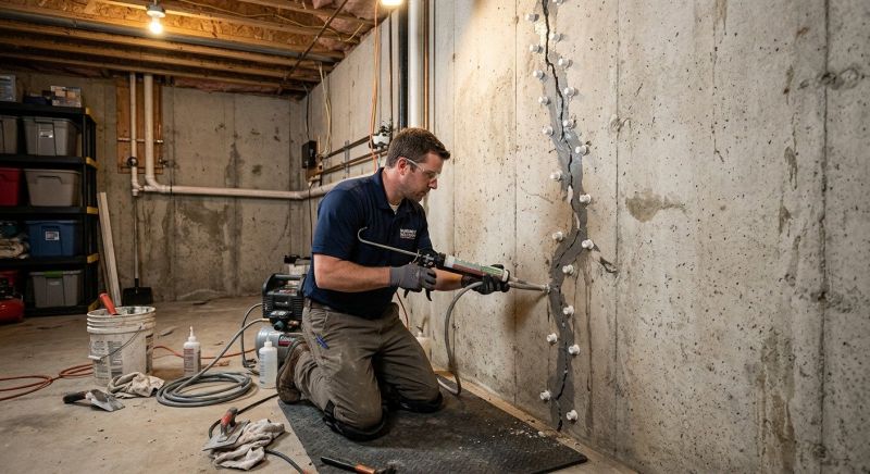 Basement Crack Repair in Milford, MI