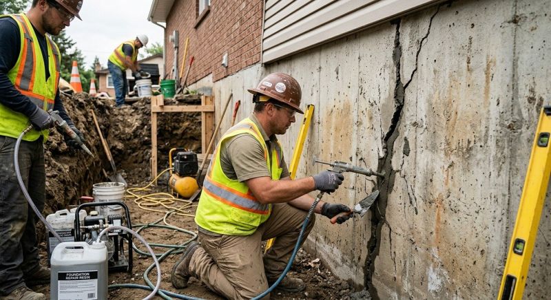 Cracked Foundation Repair in Berkley, MI