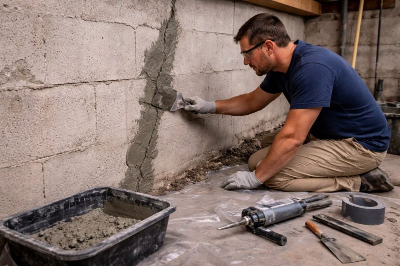 Foundation Crack Repair in Linden, MI