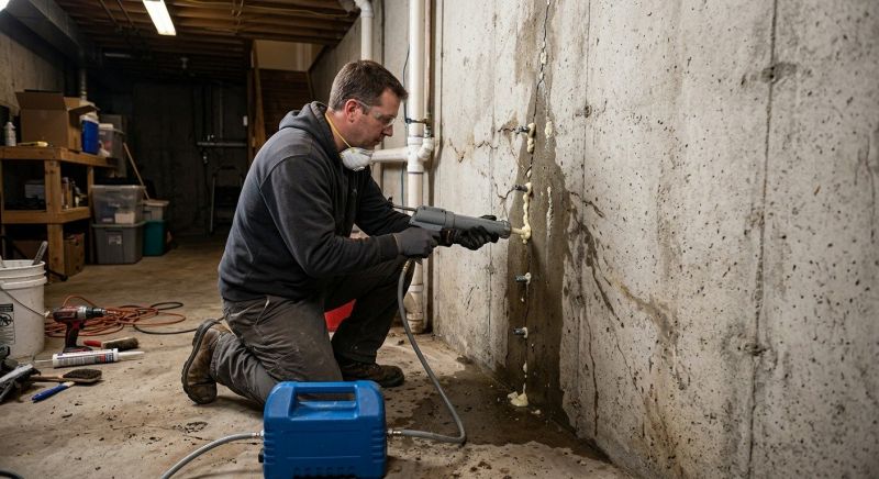 Foundation Crack Sealing in Milford, MI