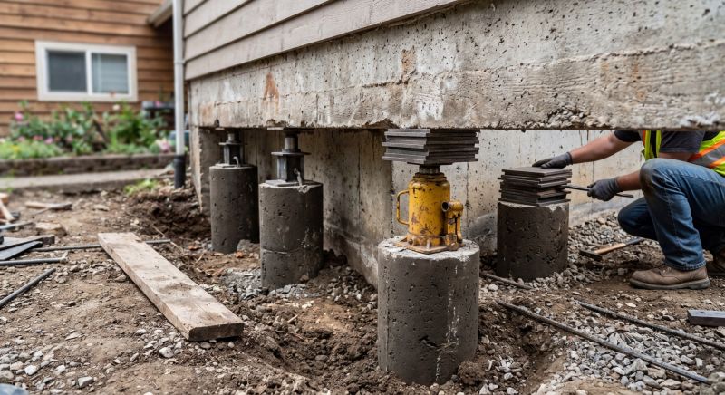 Foundation Pier Leveling in Milford, MI