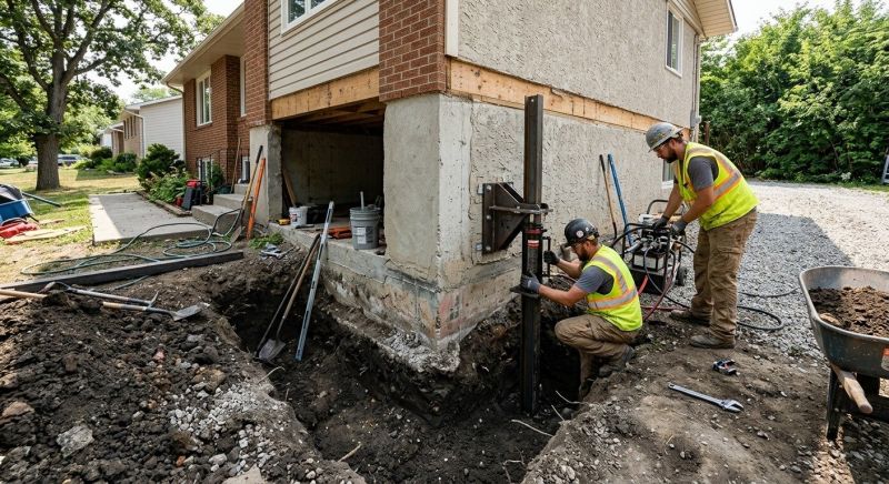 Foundation Pier Repair in Milford, MI
