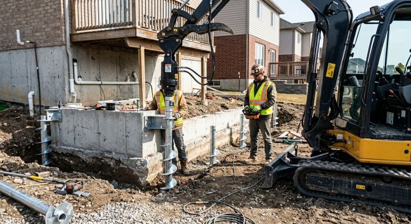 Helical Piers Installation in Milford, MI