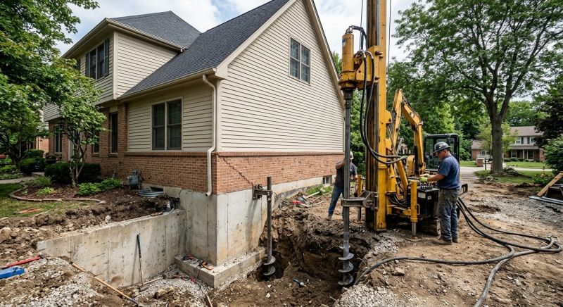 Helical Piers Installation in Milford, MI