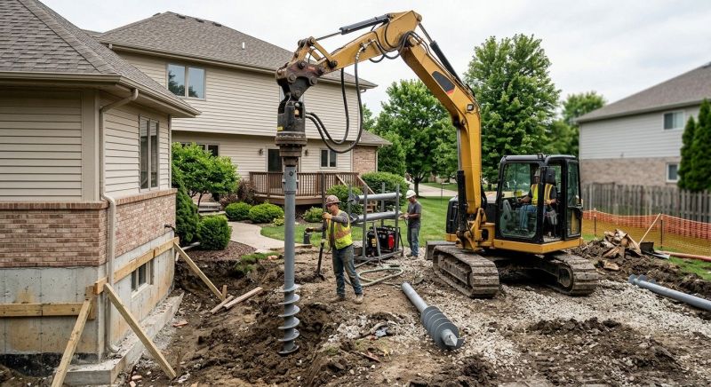 Helical Pile Installation in Milford, MI