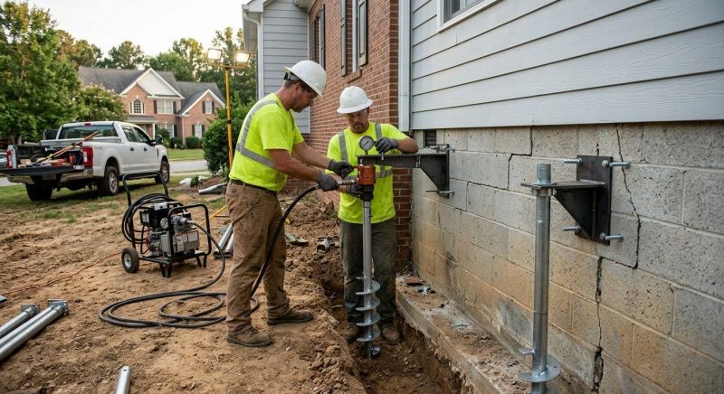 Helical Pile Installation in Milford, MI