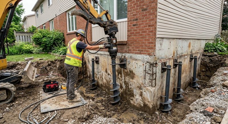 Helical Pile Installation in Milford, MI