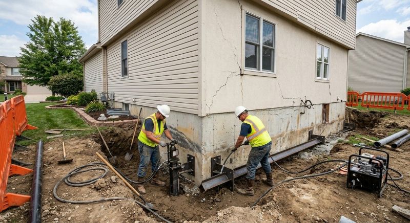 Sinking Foundation Repair in Howell, MI