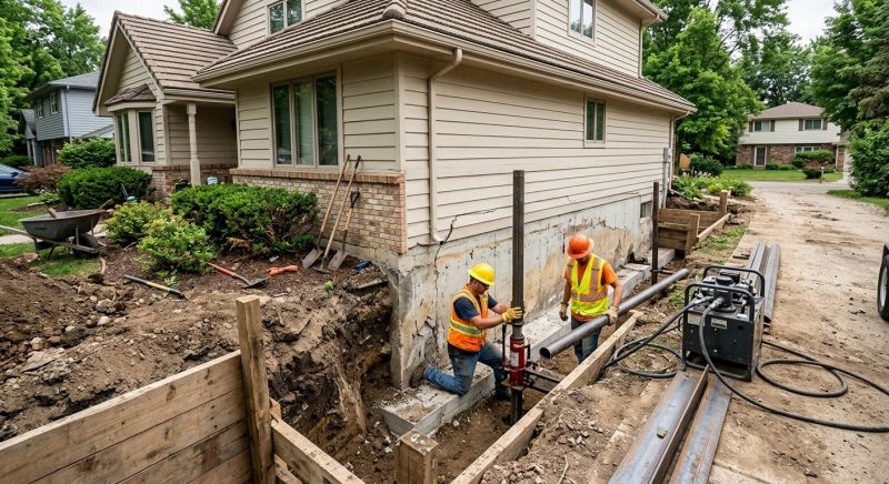 Sinking Foundation Repair in Huntington Woods, MI