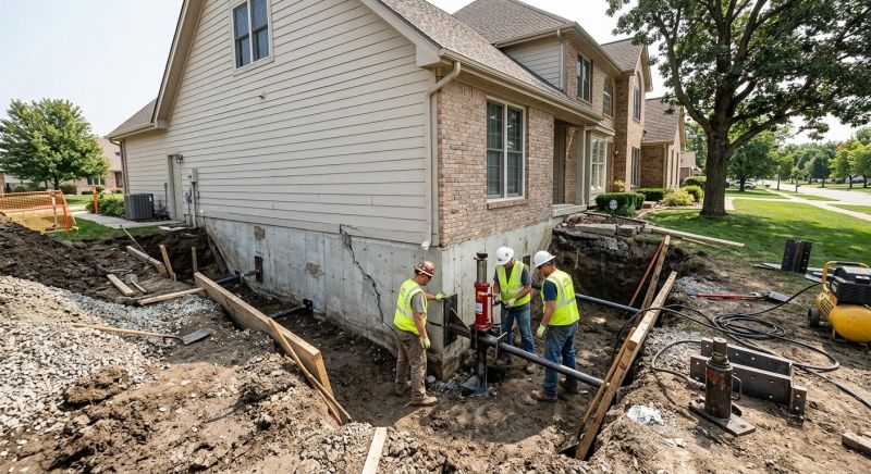Sinking Foundation Repair in Milford, MI