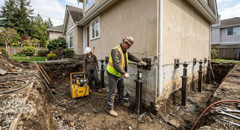 Sinking Foundation Repair in Livonia, MI